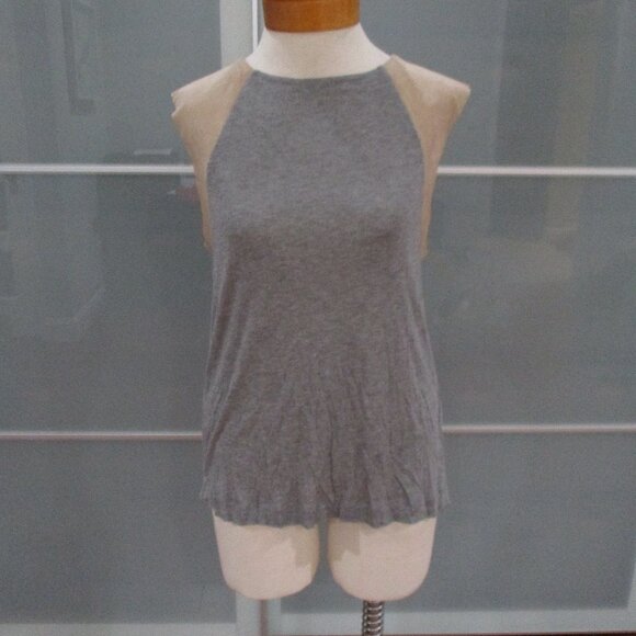 All Saints Tops - AllSaints Gray "Alienor Tank" Leather Shoulders